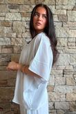 Rustic Nature Linen Blend Pocket Tee White